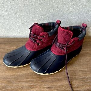 Gypsy Jazz Duck Boots - Size 7 - Red Plaid